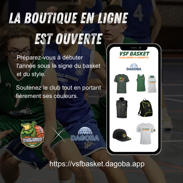 Le VSF Basket lance sa boutique officielle en ligne dès le 6 janvier 2025 !
