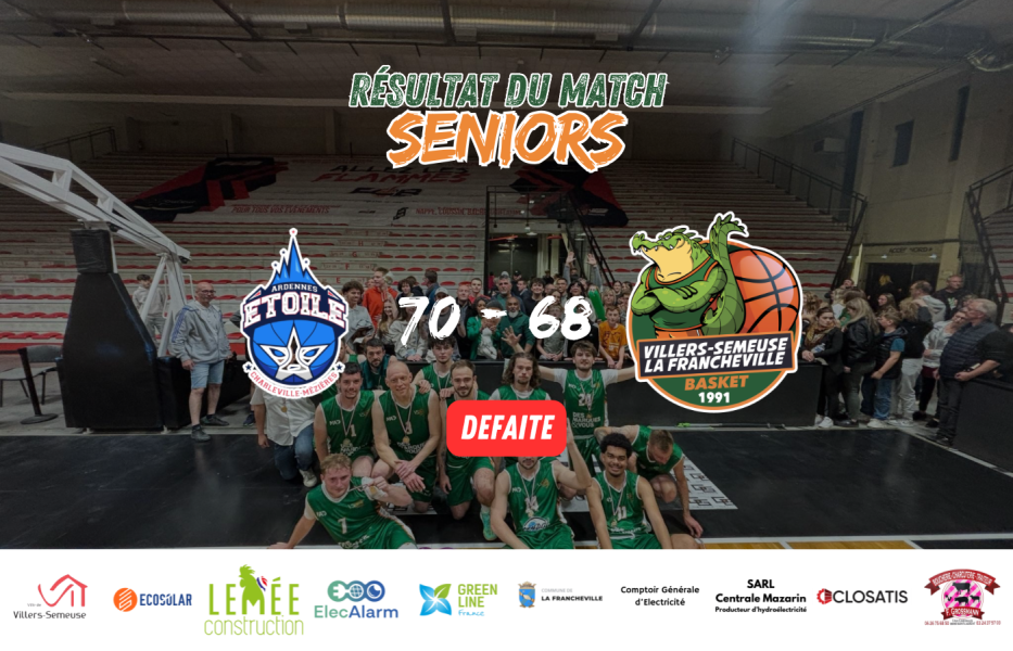 🏀 Une finale au goût amer mais une fierté immense pour nos Seniors